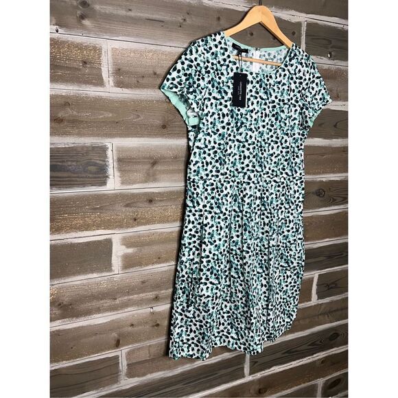 Lafayette 148 New York NWT Pocket Dress Agate Teal Designer Sz 10 - Picture 2 of 8